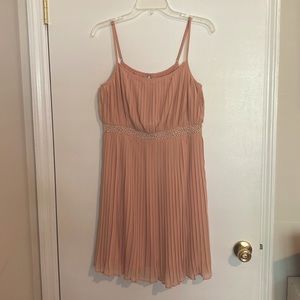 Light Pink Pleated Cocktail Dress